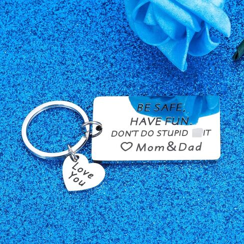 Valentines Day Gifts for Daughter Son Teens Dont Do Stupid Keychains for Daughter Son from Mom Dad Funny Keychains for Daughter Son Stepdaughter Stepson from Mom Dad Funny Sweetest Day Birthday Gifts in Kuwait
