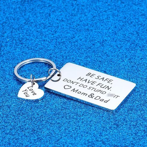 Valentines Day Gifts for Daughter Son Teens Dont Do Stupid Keychains for Daughter Son from Mom Dad Funny Keychains for Daughter Son Stepdaughter Stepson from Mom Dad Funny Sweetest Day Birthday Gifts in Kuwait