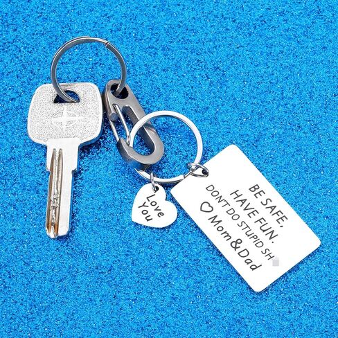 Valentines Day Gifts for Daughter Son Teens Dont Do Stupid Keychains for Daughter Son from Mom Dad Funny Keychains for Daughter Son Stepdaughter Stepson from Mom Dad Funny Sweetest Day Birthday Gifts in Kuwait
