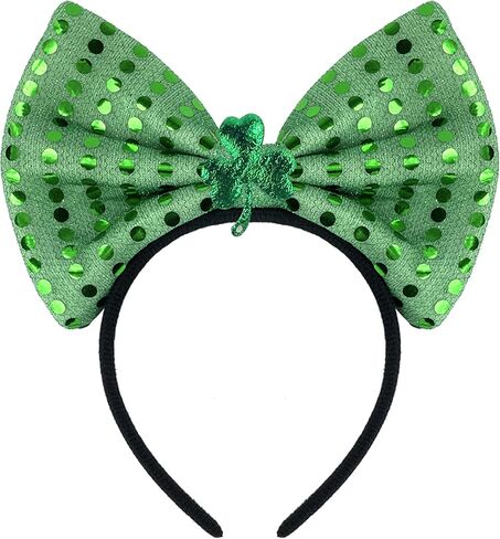 GenMo 4 Pack St Patrick Day Headband Green Shamrock Clover Head Boppers Costume Accessories Red in Saudi Arabia