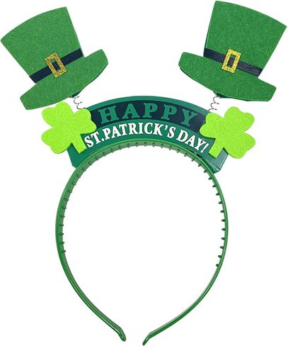 GenMo 4 Pack St Patrick Day Headband Green Shamrock Clover Head Boppers Costume Accessories Red in Saudi Arabia