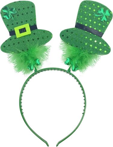 GenMo 4 Pack St Patrick Day Headband Green Shamrock Clover Head Boppers Costume Accessories Red in Saudi Arabia