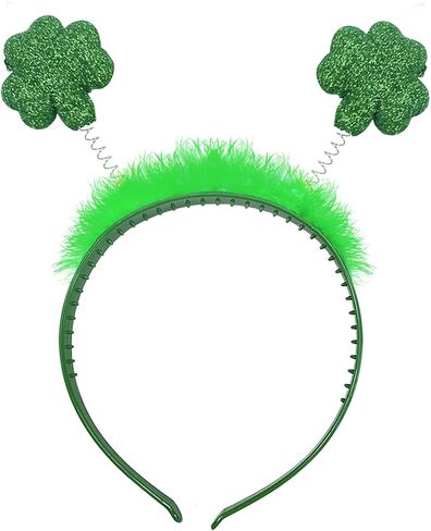 GenMo 4 Pack St Patrick Day Headband Green Shamrock Clover Head Boppers Costume Accessories Red in Saudi Arabia