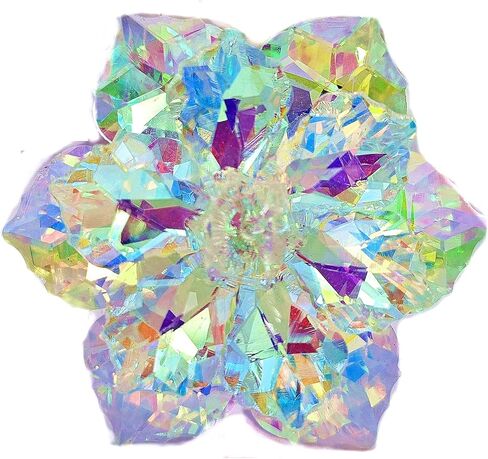 سيبينا دبوس رائع مزدوج الطبقات من حجر الراين اورورا بورياليس فيتريل الزهور، مجوهرات ملونة بالوان قوس قزح، خليط معدني من الستيل والكريستال, سبيكة صلب, كريستال in Kuwait