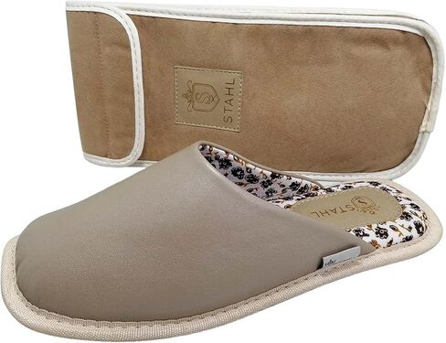 شبشب سفر STAHL للنساء، جلد الغنم الأصلي عالي الكثافة ونعل مضاد للانزلاق مع بطانة فائقة النعومة للاستخدام الداخلي/الخارجي in Kuwait