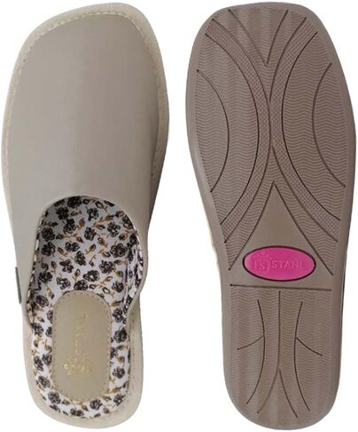 شبشب سفر STAHL للنساء، جلد الغنم الأصلي عالي الكثافة ونعل مضاد للانزلاق مع بطانة فائقة النعومة للاستخدام الداخلي/الخارجي in Kuwait