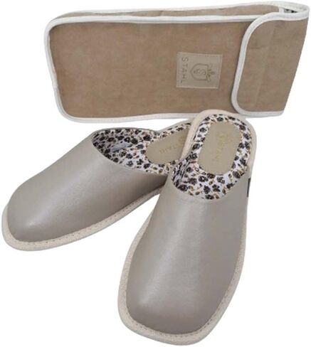 شبشب سفر STAHL للنساء، جلد الغنم الأصلي عالي الكثافة ونعل مضاد للانزلاق مع بطانة فائقة النعومة للاستخدام الداخلي/الخارجي in Kuwait