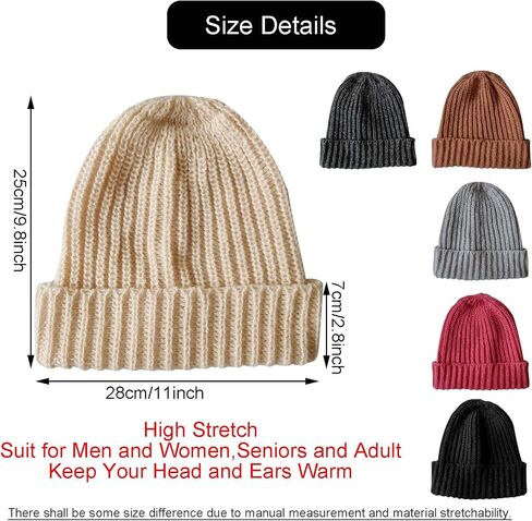 Beanie Hats for Men and Women Knitted Beanie Cap Unisex Winter Warm Soft Ski Hat Outdoor Sports in Saudi Arabia