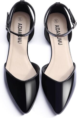 أحذية ADAMUMU النسائية D'Orsay باليه مسطحة بمقدمة مدببة ورباط للكاحل أحذية صيفية مريحة ومغلقة من الأمام in Kuwait