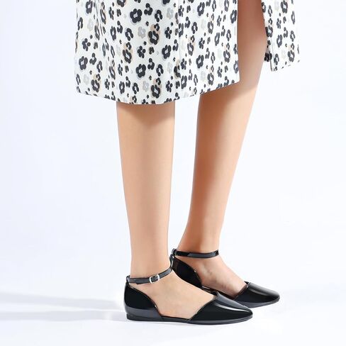 أحذية ADAMUMU النسائية D'Orsay باليه مسطحة بمقدمة مدببة ورباط للكاحل أحذية صيفية مريحة ومغلقة من الأمام in Kuwait