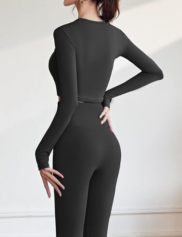 قمصان رياضية نسائية من Gacaky بأكمام طويلة بدون خياطة للتمرينات واليوجا مع فتحة إبهام in Kuwait