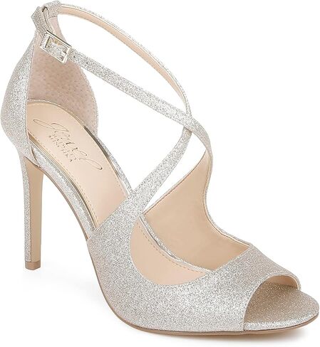 Jewel Badgley Mischka Jonna Glitter Peep Toe Pumps in Saudi Arabia