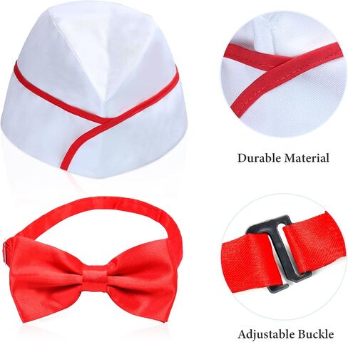 Kids Waiter Costume Set Vendor Costume Kit 6 Pcs Hat Apron Bow Tie Gloves Cards For Halloween Pretend Play Dress Up in Saudi Arabia
