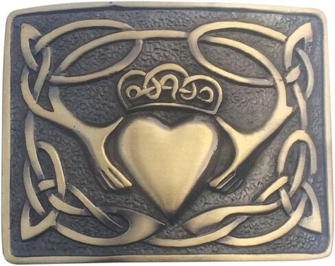 مشبك حزام AAR Irish Claddagh المرتفعات Kilt ذو لمسة نهائية عتيقة، (عتيق) in Kuwait