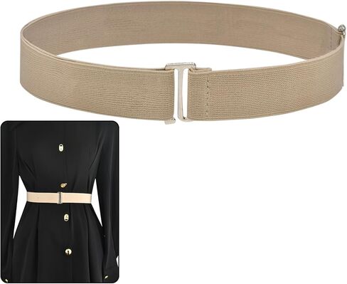 Ycfish Women Belts Invisible Elastic Stretch Belt with Flat Buckle, Bulky Sweater Tuck Band Women Adjustable Elastic Belt for Pants Jeans Dresses in Kuwait