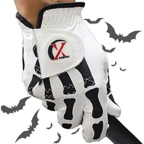 Skeleton Death Grip Golf Gloves for Men – Funny Golf Gloves for Men – Cool & Tacky Golf Glove 2 Pack – Perfect for Winter – Hand Orientation: Left Hand