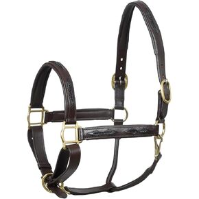 SIE English Horse Leather Braided Brown Halter