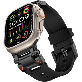 KADES لساعة Apple Watch Ultra 2 Band 49 مم لسلسلة Apple Watch Band Series 9/8/SE2/7/6/SE/5/4/3/2/1 45 مم/44 مم/42 مم، شريط موصل معدني متين، حزام بديل رياضي متين من مادة TPU