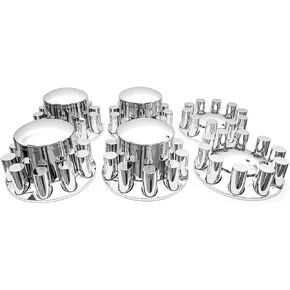 Lug Nut Covers,33 mm Chrome Lug Nut 10 Pcs Covers Caps for Semi Trucks Accessories,Axle Cover Thread-On ABS Wheel Axle Nut Complete Waterproof 2 Front Axle (Cylinder)