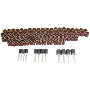 132PCS Silicon Carbide Drum Kit Sanding Drum Sleeve Sanding Drum Arbor Sanding Ring Kit Sanding Drum Arbor Sandpaper Ring Suitable for Grinding Machines Rotary Tool