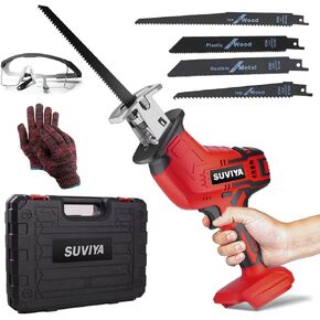 Reciprocating Saw Compatible with DeWalt 20V Battery, Cordless Recipro Saw, 0-3500SPM Variable Speed, Tool-free Blade Change, Electric Reciprocating Saw 4 Saw Blades Kit for Wood/Metal/PVC Cutting