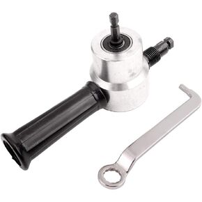 Double Head Sheet Metal Cutter Electric Power Drill Attachment Nibbler Cutting Tool Kit, Cut Sheet Metal for Steel, Copper, Aluminum, Stainless, 360 Degree Adjustable Cutting