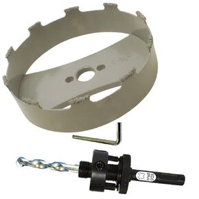 6 in Holesaw for Recessed Ceiling Light Hole Saw Bit 6" Drywall Hole Saw Carbide Hole Cutter Drill Stucco Fiberglass Reinforced Plaster Saw Through Drywall for Recessed Speakers in Ceiling