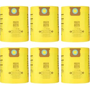 5-8 Gallon Type H/E Vacuum Bags Shop Vac High Efficiency Collection Filter Bag Replace 90671 9067100 90661 906-61 9066100,Yellow(pack of 6pcs)