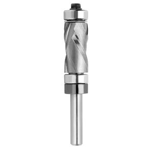 7/8" Compression Spiral Flush Trim Router Bit 1/2" Shank with Top and Bottom Bearing, Cutting Diameter Solide Carbide Plunge Router Bit Suitable for Template and Pattern Work