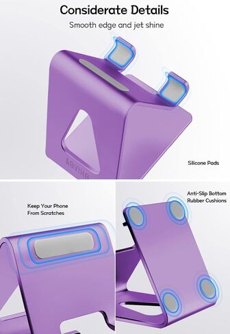 Aoviho Cell Phone Stand for Desk, Aluminum Phone Holder, Rose Gold | Built to Last, Hands-Free Viewing, Fits iPhone 17/16/15 Series & Samsung Galaxy, Ideal for Home & Office in Saudi Arabia