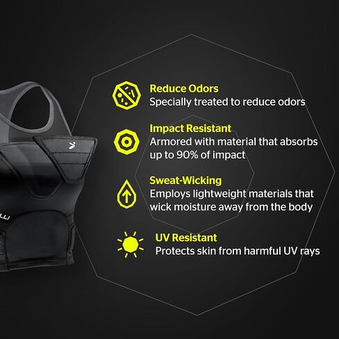 بلوزة BodyShield النسائية من Storelli | طبقة أساسية مبطنة لحارس المرمى | تعزيز حماية الصدر والضلع in Kuwait