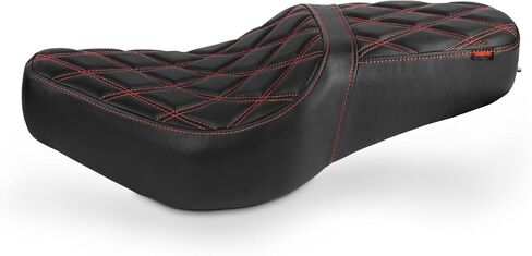 وسادة خياطة ماسية لمقعد الراكب من قطعة واحدة متوافقة مع Honda CMX 300 500 CMX300 CMX500 Rebel300 Rebel500 2017-2023 (خياطة حمراء، نمط ماسي) in Kuwait