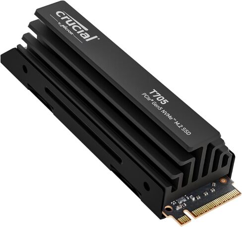 Crucial New 2024 T705 4TB PCIe Gen5 NVMe M.2 SSD - ما يصل إلى 14,100 ميجابايت/ثانية - جاهز للعبة - محرك أقراص الحالة الصلبة الداخلي (كمبيوتر شخصي) - +1 شهر Adobe CC - CT4000T705SSD3 in Kuwait