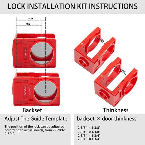 RKK Door Lock Installation Kit, Carbon-Steel Door Lock Hole Saw Door Knob Installation Kit for Deadbolts and Locksets for Wooden Doors with Guide Template in Saudi Arabia