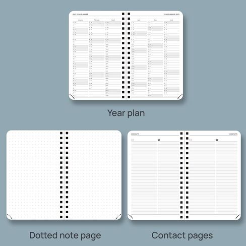 دفتر ملاحظات POPRUN 2024 Planner الأسبوعي مقاس 8.5 بوصة × 10.5 بوصة، كتاب مواعيد أجندة 2024 مع علامات تبويب شهرية، غطاء حلزوني ناعم، جيب داخلي، 100 جرام في المتر المربع - أسود in Kuwait