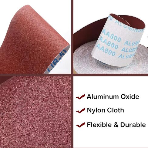 Abrasive Cloth Roll,4 Grits 1'' x 20FT Sandpaper Roll with Dispenser,150 240 320 400 Grit Sand Assortment,Emery Cloth Roll & Sand Paper for Metal Automobile Wood Dry & Wet Polishing. (4Rolls 20FT) in Saudi Arabia