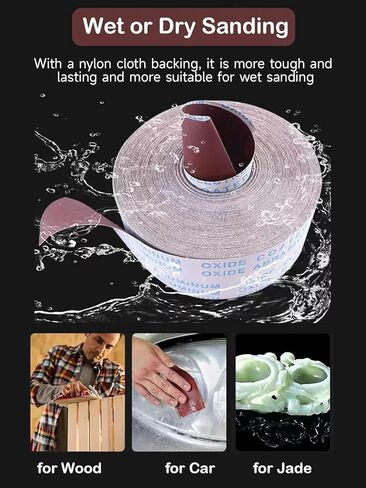 Abrasive Cloth Roll,4 Grits 1'' x 20FT Sandpaper Roll with Dispenser,150 240 320 400 Grit Sand Assortment,Emery Cloth Roll & Sand Paper for Metal Automobile Wood Dry & Wet Polishing. (4Rolls 20FT) in Saudi Arabia