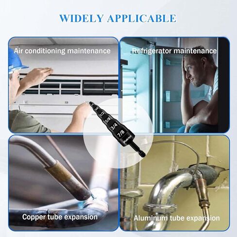 [6-in-1] HVAC Repair Tool, Swaging Tool HVAC, Piokrtye Copper Pipe Expander Tool Flaring Tool Bit 1/4'', 3/8'', 1/2'', 5/8'', 3/4'' and 7/8'' for HVAC Air Conditioner Repairing in Saudi Arabia