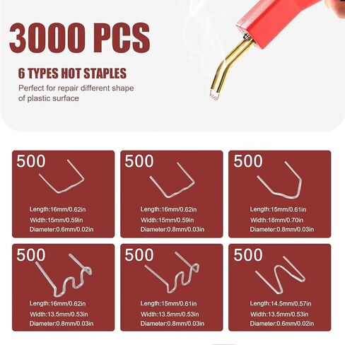 1000 قطعة من دبابيس اللحام البلاستيكية، نوعان من الدبابيس الساخنة للديكور، وإصلاح السيارات، والنمذجة المعمارية، وتصنيع الألعاب، إلخ. in Kuwait