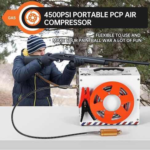 Pcp Air Compressor,4500 Psi Air Compressor,Automatic Stop,Oil/Water Free,Wire Spool Portable Design,Use Either 110v Ac Or 12v Dc Power Sources,Paintball/Scuba Air Compressor in Saudi Arabia