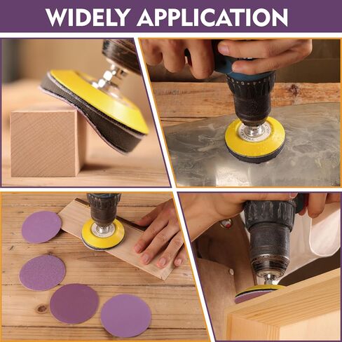 POLIWELL 50Pcs 3 Inch Sanding Discs 3000 Grit Hook and Loop Purple Alumina Oxide Abrasive Round Sandpaper Wet Dry 3" Sanding Disc for Wood, Metal, Craft, Auto Sanding, Polishing, Finishing in Saudi Arabia