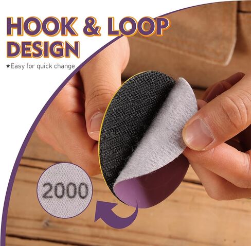 POLIWELL 50Pcs 3 Inch Sanding Discs 3000 Grit Hook and Loop Purple Alumina Oxide Abrasive Round Sandpaper Wet Dry 3" Sanding Disc for Wood, Metal, Craft, Auto Sanding, Polishing, Finishing in Saudi Arabia