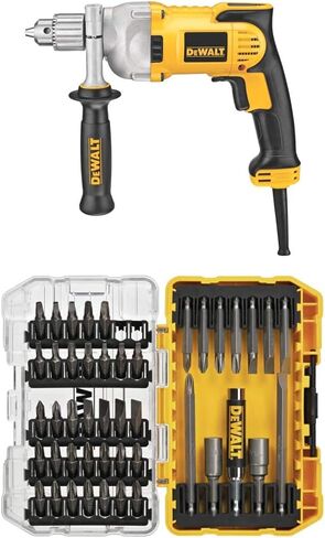 DEWALT Drill, Variable Speed Reversible, Pistol Grip, Anti-Lock Control, 1/2-Inch, 10.5-Amp (DWD220), Yellow in Saudi Arabia