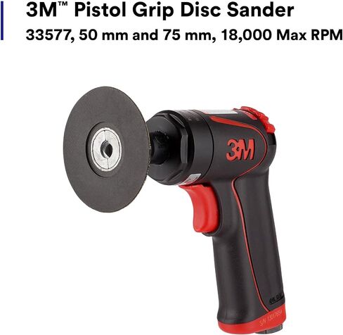 3M Pistol Grip Disc Sander, 33577, 18,000 RPM, 50mm and 75mm, 1 per box, Automotive Tool for Abrasive Disc Grinding, Weld Cleanup, Paint-Stripping in Saudi Arabia