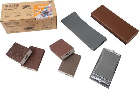 KENDO Sandpaper Assortment 24 PCS,12 Grits 120-3000,Wet Dry Sanding Sheets | 12 Grits,DIY & Workshop Use for furniture refinishing, auto body prep, metal polishing and general repair projects in Saudi Arabia