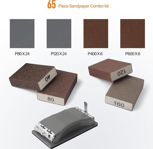KENDO Sandpaper Assortment 24 PCS,12 Grits 120-3000,Wet Dry Sanding Sheets | 12 Grits,DIY & Workshop Use for furniture refinishing, auto body prep, metal polishing and general repair projects in Saudi Arabia
