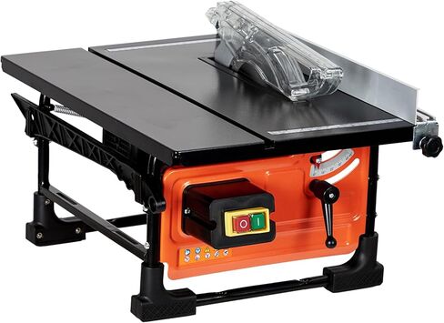 Table Saw for Jobsite, GAOMON 8-inch 6.7-Amp Copper Motor, Cutting Speed up to 3576RPM, 24T Blade,Compact Portable Table Saw Kit with Sliding Miter Gauge DIY Woodworking and Furniture Making, Orange in Saudi Arabia