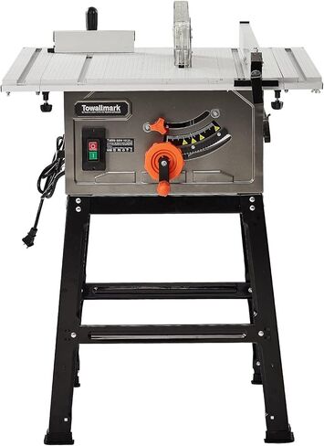 Table Saw, PIONEERWORKS10inch 15A 5000RPM Portable Table Saw with Stand & Safety Switch, Push Stick, 90°Cross Cut & 0-45°Cutting, Multifunctional Table Saw for Woodworking, DIY Working in Saudi Arabia