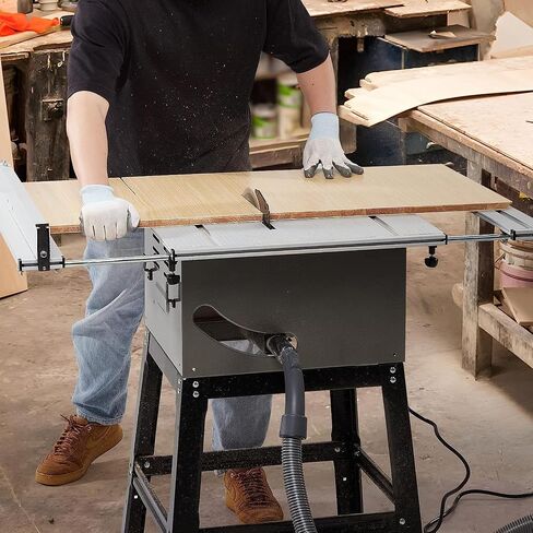 Table Saw, PIONEERWORKS10inch 15A 5000RPM Portable Table Saw with Stand & Safety Switch, Push Stick, 90°Cross Cut & 0-45°Cutting, Multifunctional Table Saw for Woodworking, DIY Working in Saudi Arabia
