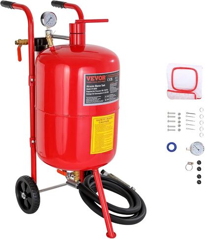 VEVOR Sand Blaster، وعاء رمل بسعة 10 جالون، مجموعة تفجير الرمل بالضغط 60-110 رطل لكل بوصة مربعة مع 4 فوهات سيراميك وخرطوم 8 أقدام، مثالية للطلاء والبقع وإزالة الصدأ in Saudi Arabia